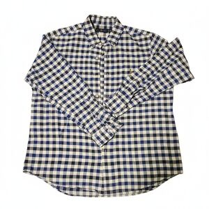 Polo Ralph Lauren Men's XL Gingham Oxford Shirt Blue/White Button Down Pony Logo